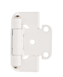 1/2in (13 mm) Overlay Self-Closing, Partial Wrap White Hinge - 2 Pack