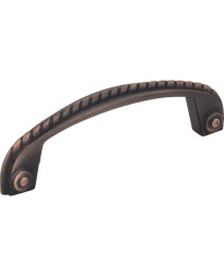 Rhodes 3 3/4" Centers Pull with Rope Detail in Brushed Oil Rubbed Bronze